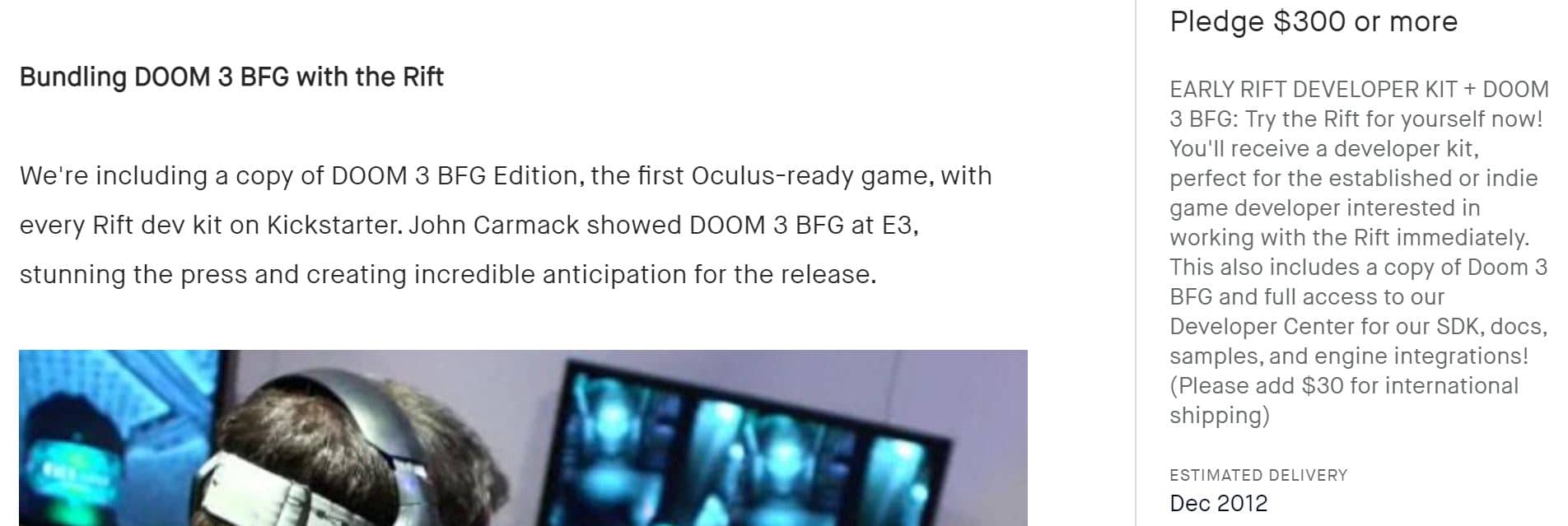 Doom 3 Oculus Kickstarter.
