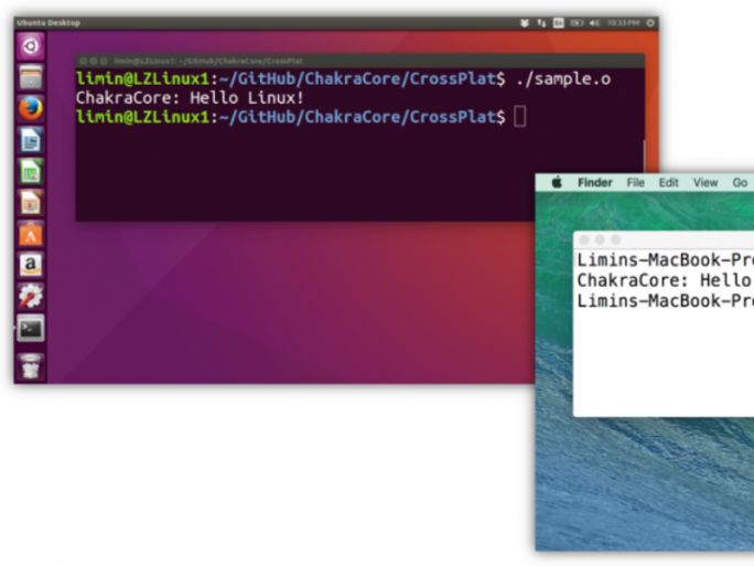 Microsoft's chakra JavaScript Engine core on Linux and OS X. (image: Microsoft)