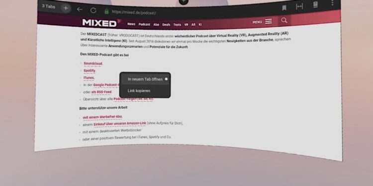 New update 15.0 for Oculus browser