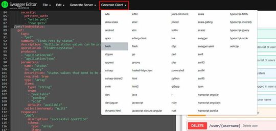 Swagger Codegen generates code automatically.