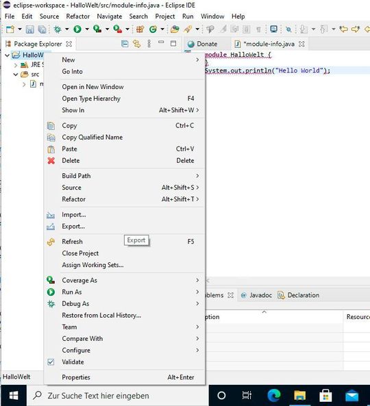 Projects can be exported and imported into Eclipse via the context menu of projects in Package Explorer.