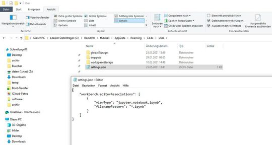 Customize Visual Studio code with the json configuration file.