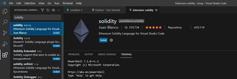 Thanks to the extensions, Visual Studio code is very powerful and allows, among other things, to write smart contracts.