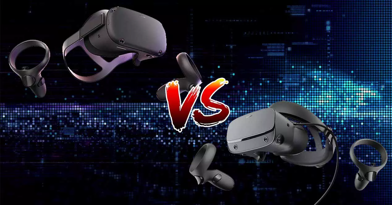 Technical comparison virtual reality Oculus Quest vs Oculus Rift S