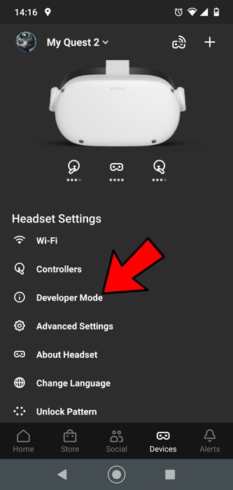 Sideload Oculus Quest 2 Side quest developer mode