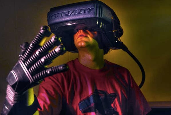 A headset from the Virtuality 1000 series.
