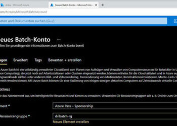 For this example, we need a batch account on Microsoft Azure.