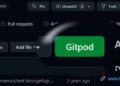 A useful feature of Gitpod is the button integrated into the repository.