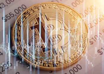 Bitcoin Münze und Chart