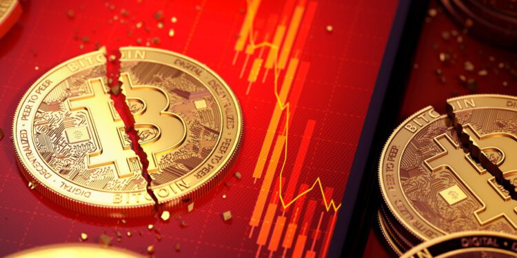 Bitcoin Münze zerbrochen