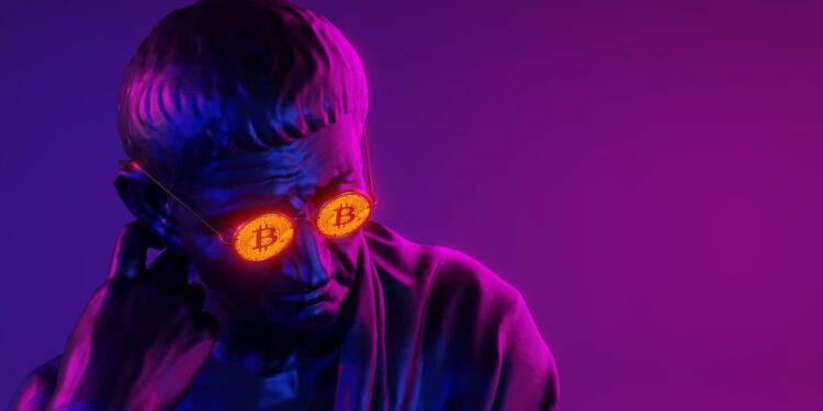 ein philosoph mit bitcoin auf den augen