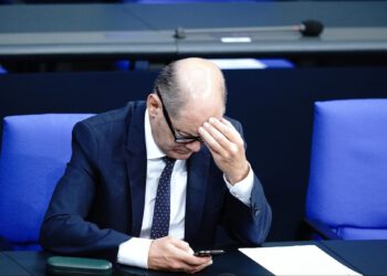 Bundeskanzler Scholz im Bundestag.
