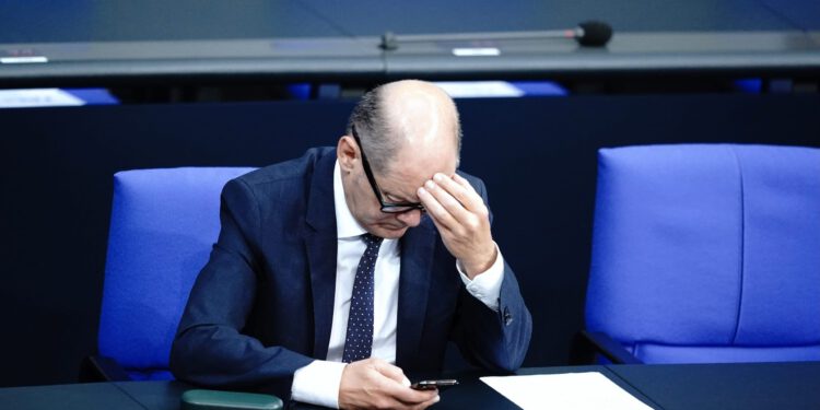 Bundeskanzler Scholz im Bundestag.
