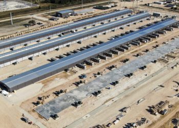 Riot Blockchain Krypto-Mining-Farm in Rockdale, Texas.