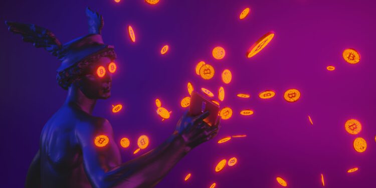 zeus wirft mit bitcoin münzen um sich
