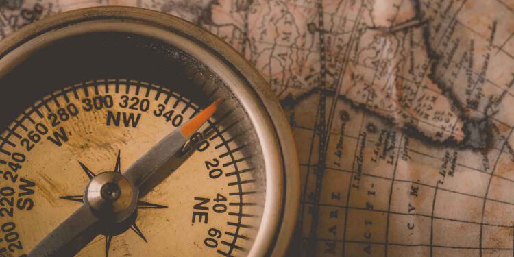 Kompass mit Karte