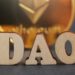 Dao.,Decentralized,Autonomous,Organization.,Letter,Dao,,Gold,Coin,Cryptocurrency,Ethereum