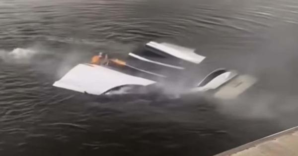 But what kind of magic is this? Tesla Model X goes into the river and catches fire underwater
