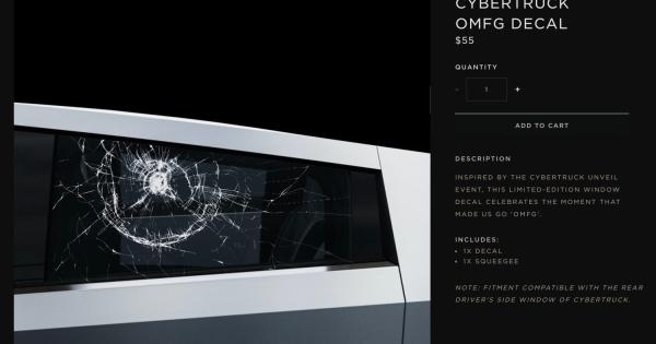 Tesla is selling broken window decals for the Cybertruck, to celebrate the great glass of 2019