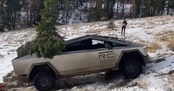 A Cybertruck got stuck in the snow and they had to use a Ford pickup truck to rescue it