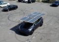 Driver makes a solar panel roof to charge his Tesla